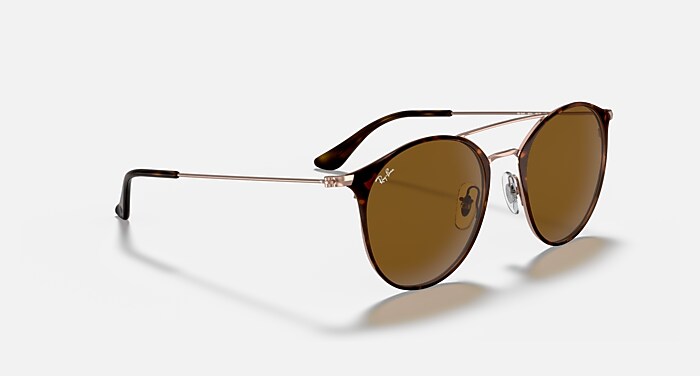 Ray-Ban Sunglasses model code RB3546 Ray-Ban RB3546 900985 Oval Gold/Brown Sunglasses  main image 4