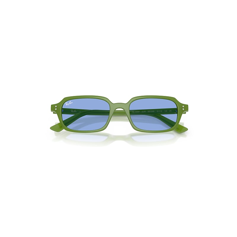Ray Ban Zuri Bio-based Sunglasses Cloudy Jungle Green Frame Blue Lenses 51-19 In Cloudy Jungle Green