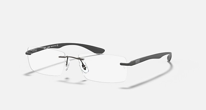Ray-Ban Eyeglasses Unisex Rb8724 Optics Prescription - Grey Frame Clear Lenses 54-17