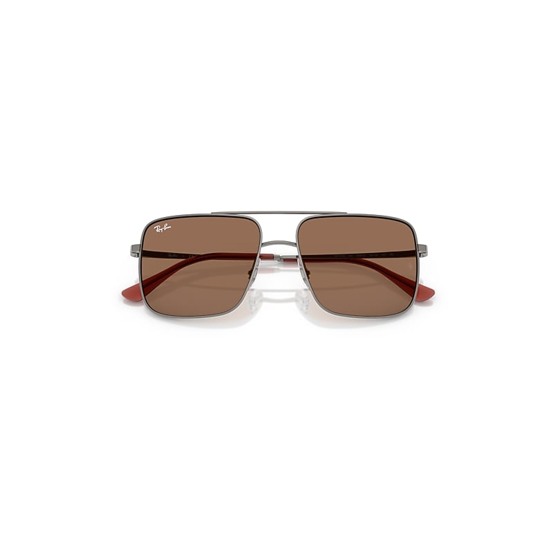 Ray Ban Ari Bio-based Limited Sunglasses Gunmetal Frame Brown Lenses 56-16