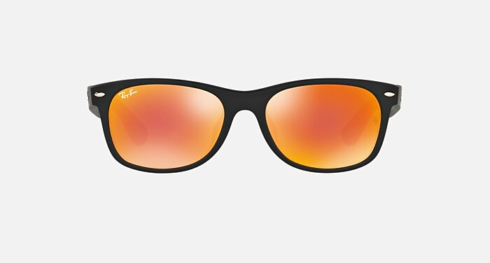 NEW WAYFARER FLASH Sunglasses in Rubber Black and Orange Flash