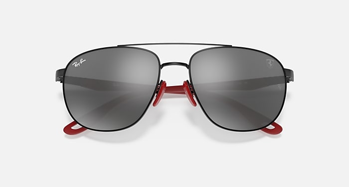 Ray-Ban Sunglasses Man Rb3659m Scuderia Ferrari Collection - Silver Frame Blue Lenses Polarized 57-17