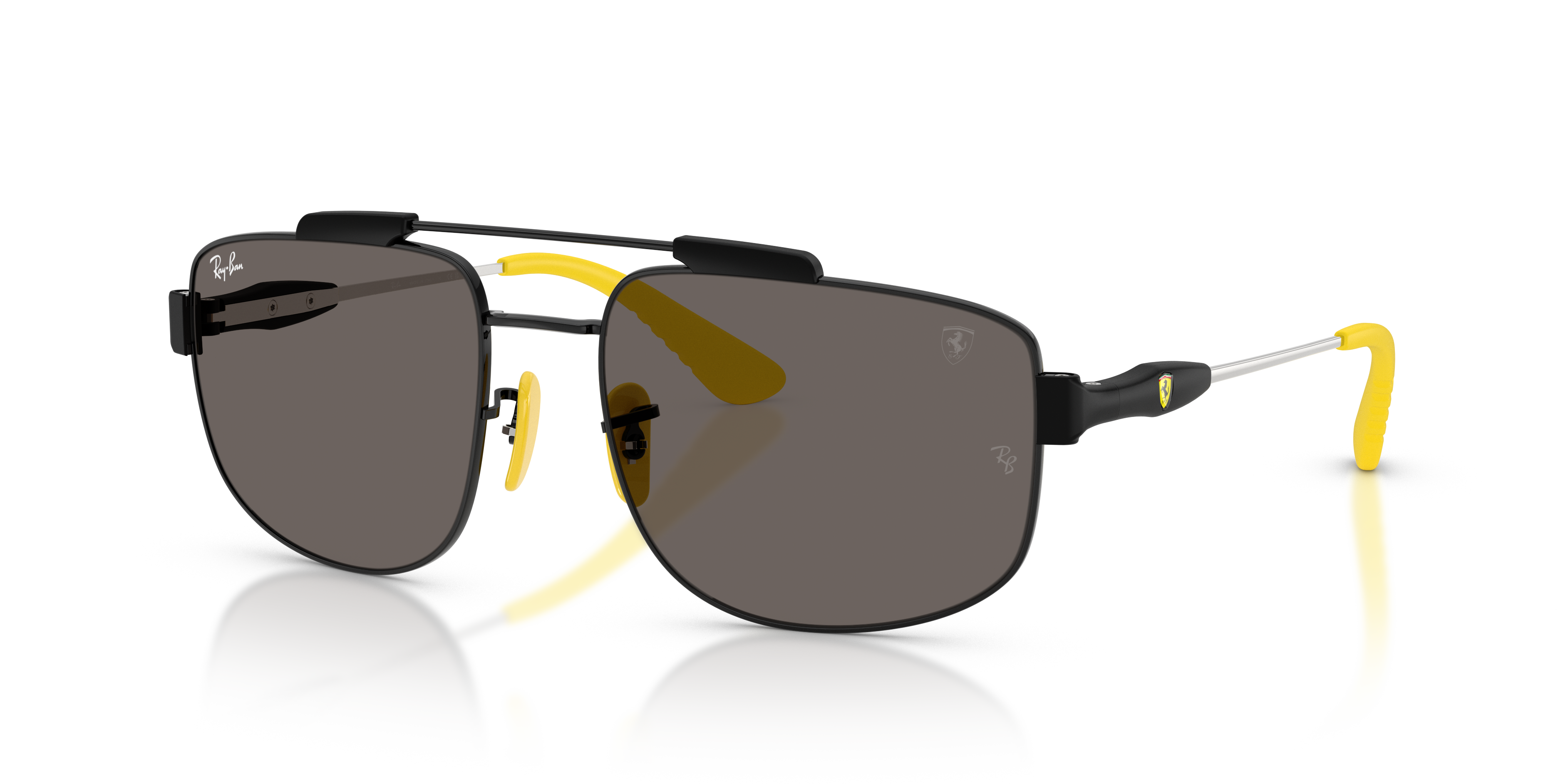 RB3789M SCUDERIA FERRARI COLLECTION Polished Black Frame Dark Grey Lenses 58-18