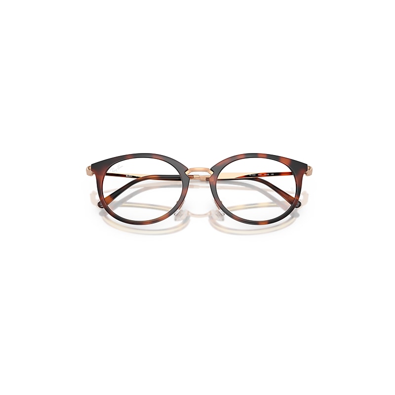 Ray Ban Rb7255 Optics Eyeglasses Rosegold Frame Clear Lenses Polarized 51-20 In Rosegold