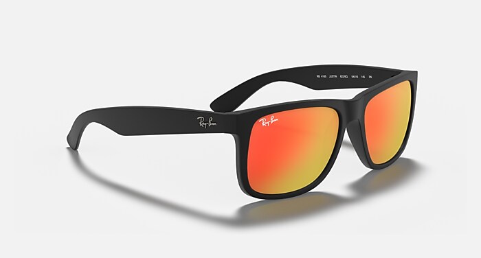 JUSTIN COLOR MIX Sunglasses in Rubber Black and Red Mirror