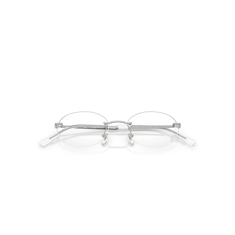 Ray Ban Rb3767v Optics Eyeglasses Silver Frame Clear Lenses Polarized 50-18 In Silver