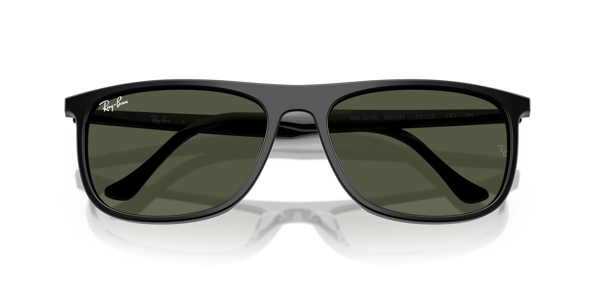 NWT Ray‑Ban RB4216 Unisex Sunglasses Black/Dark Green Ray-Ban RB4216 Black Square Sunglasses Gray Gradient Lens  main image 2