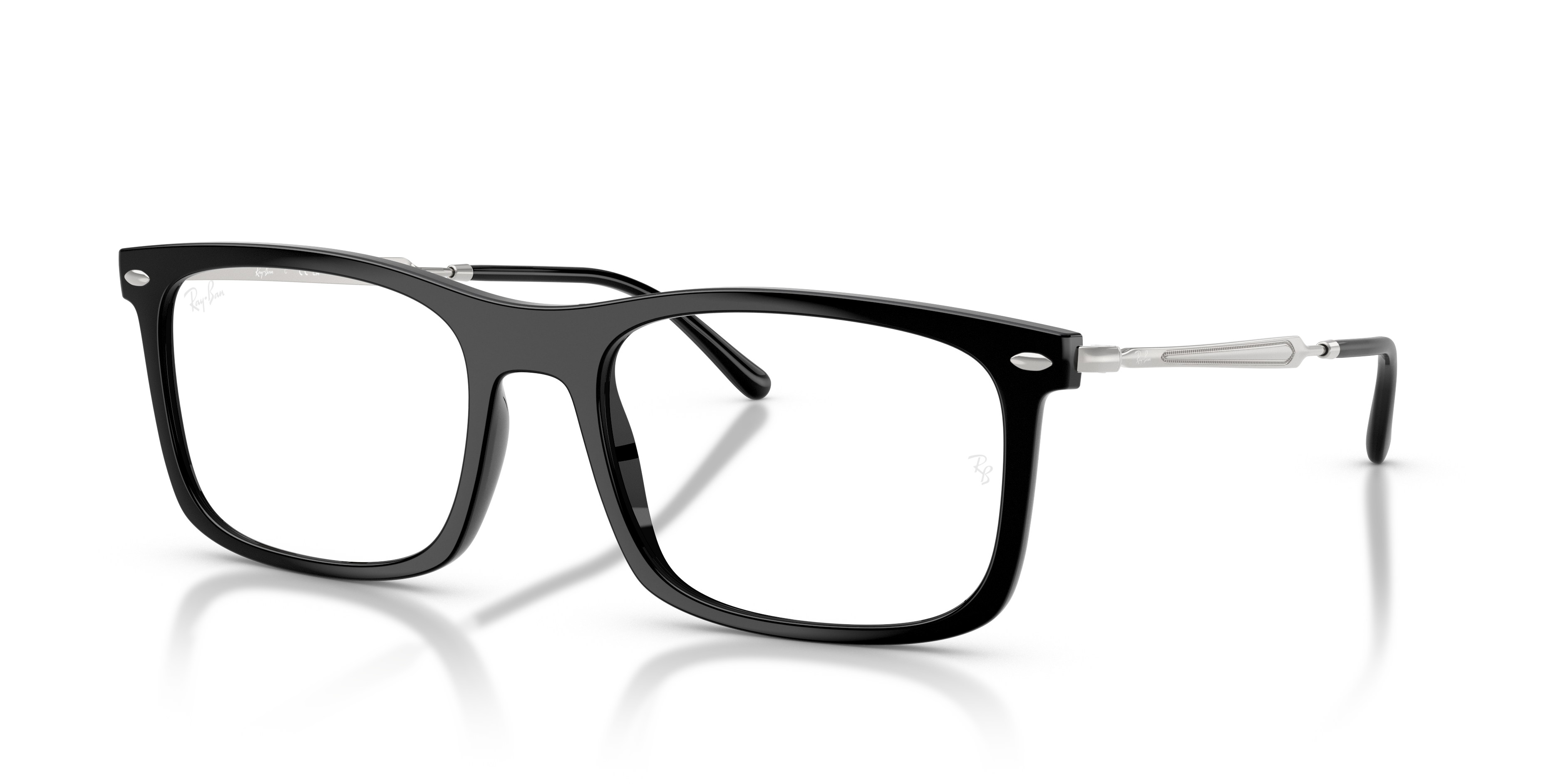 RB7260 OPTICS Polished Black Frame Clear Lenses 54-19
