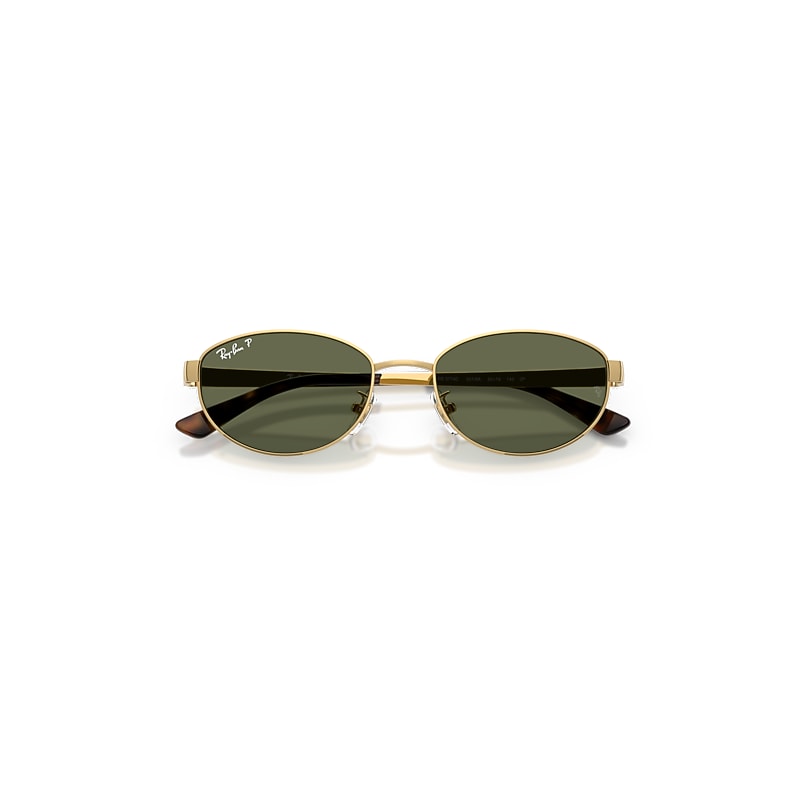 Ray Ban Rb3774d Sunglasses Arista Gold Frame Green Lenses Polarized 55-19 In Gold