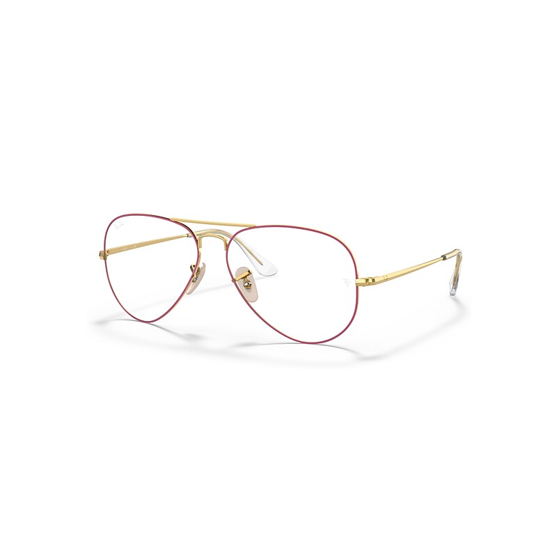 Ray-Ban Aviator Optics  Gold Fassung Klar Glas Polarisiert 58-14