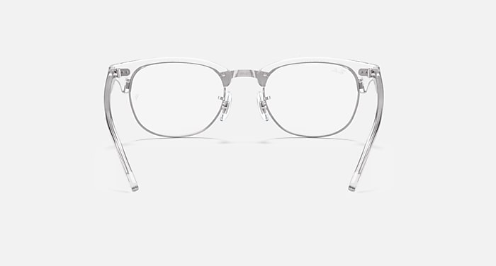 Ray-Ban Eyeglasses Unisex Clubmaster Optics Prescription - Red Havana Frame Clear Lenses 49-21