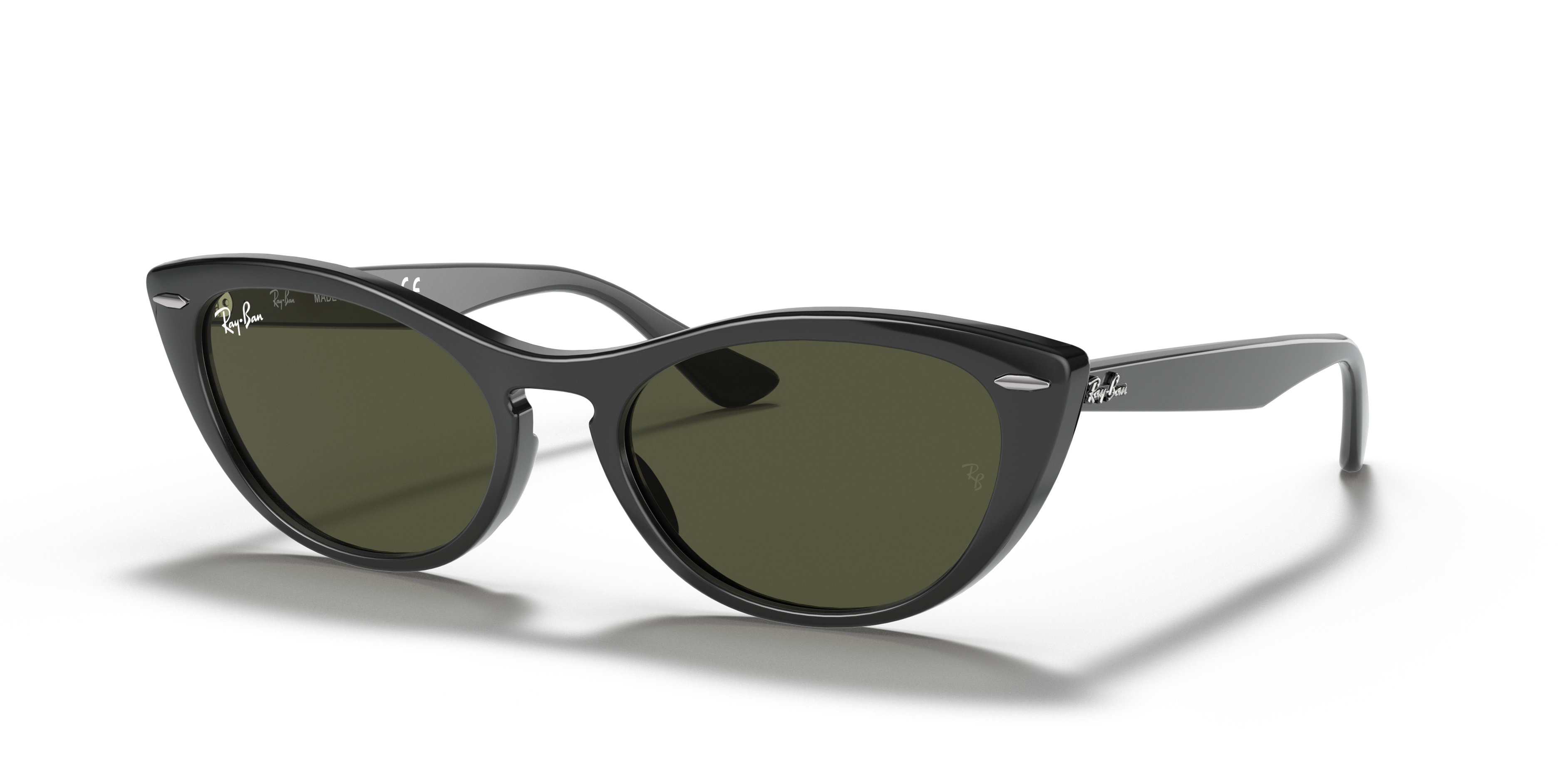 NINA Polished Black Frame G-15 Green Lenses 54-18