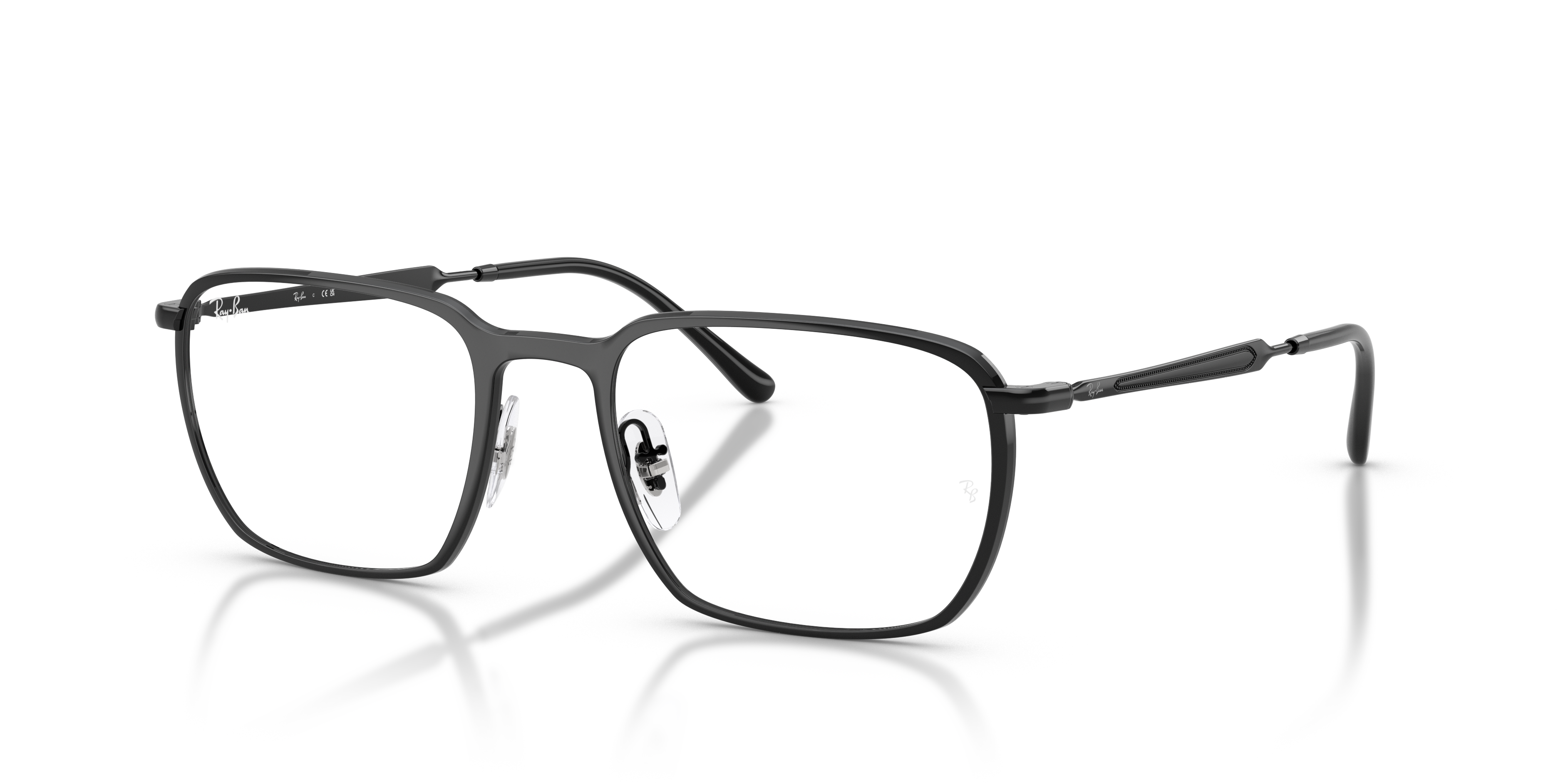RB6549 OPTICS Polished Black Frame Clear Lenses 51-20