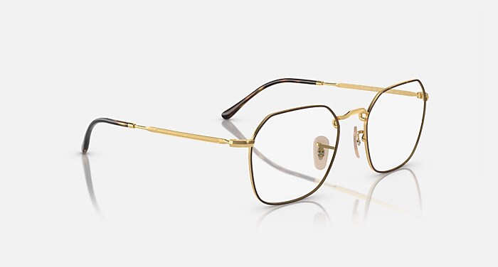 JIM OPTICS Eyeglasses with Havana On Gold Frame - RB3694V  display picture 1