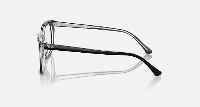 Ray-Ban Eyeglasses Unisex Rb5433 Optics Prescription - Violet On Transparent Pink Frame Clear Lenses 52-19 Polarized