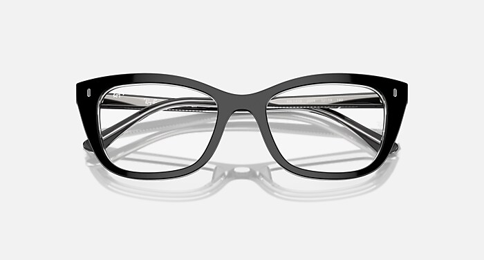 Ray-Ban Eyeglasses Unisex Rb5433 Optics Prescription - Violet On Transparent Pink Frame Clear Lenses 52-19 Polarized