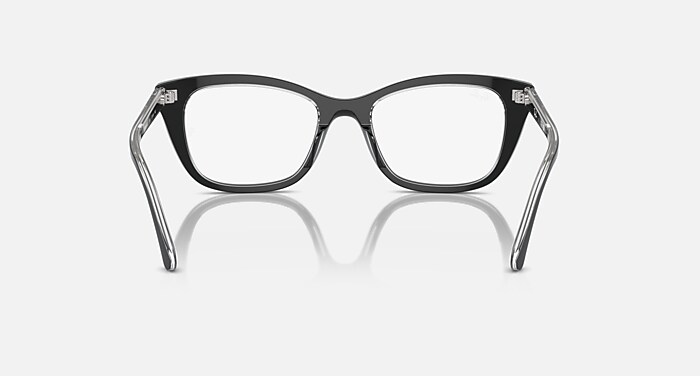 Ray-Ban Eyeglasses Unisex Rb5433 Optics Prescription - Violet On Transparent Pink Frame Clear Lenses 52-19 Polarized