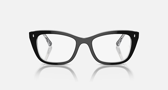 Ray-Ban Eyeglasses Unisex Rb5433 Optics Prescription - Violet On Transparent Pink Frame Clear Lenses 52-19 Polarized