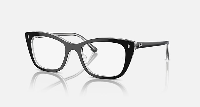 RB5433 OPTICS Eyeglasses with Black On Transparent Frame RB5433
