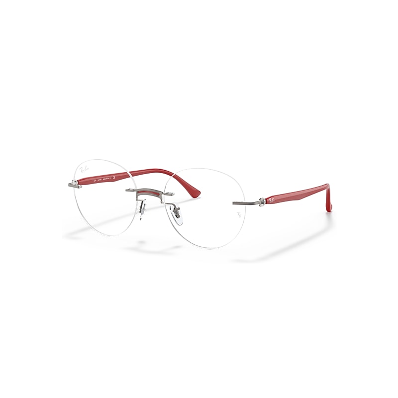 Ray-Ban Eyeglasses Unisex Rb8768 Optics - Red Frame Clear Lenses 48-18