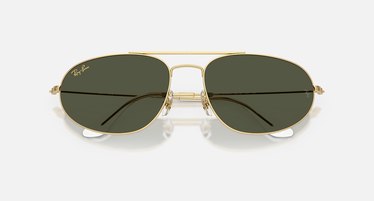 Ray-Ban Sunglasses Unisex Explorer Iv - Legend Gold Frame Green Lenses 60-18