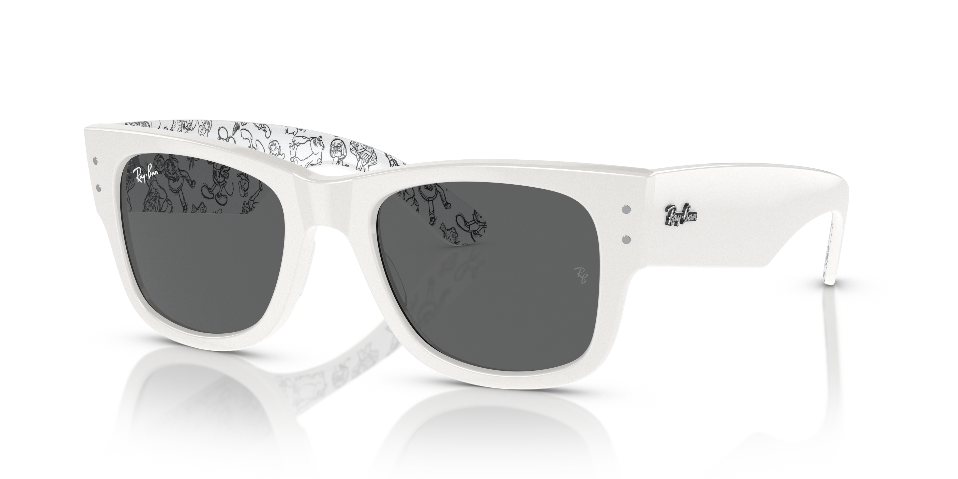 MEGA WAYFARER DISNEY 100TH ANNIVERSARY Polished White Frame Dark Grey Lenses 51-21