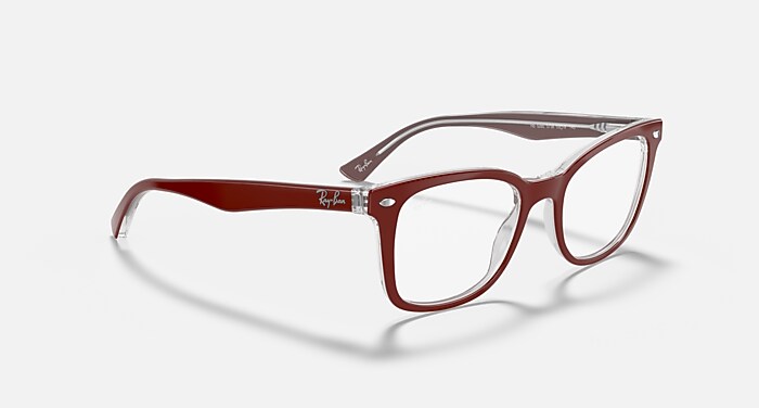 RB5285 OPTICS Eyeglasses with Bordeaux On Transparent Frame