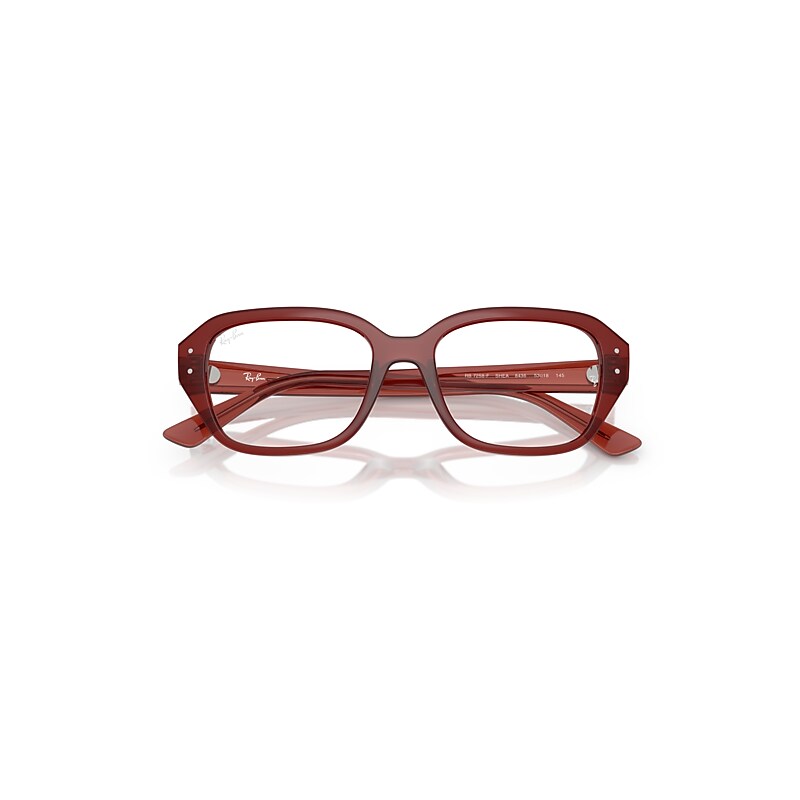 Ray Ban Shea Optics Bio-based Eyeglasses Rusty Brown Frame Clear Lenses Polarized 51-18 In Rusty Brown