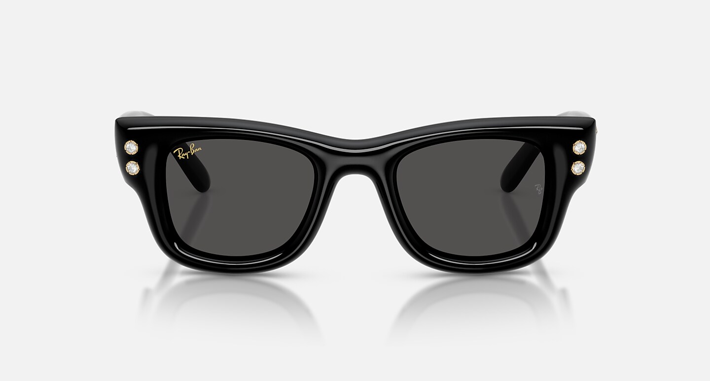 Ray-Ban Sunglasses Unisex Wayfarer Puffer Diamond Edition - Black & Diamonds Frame Black Lenses 47-23