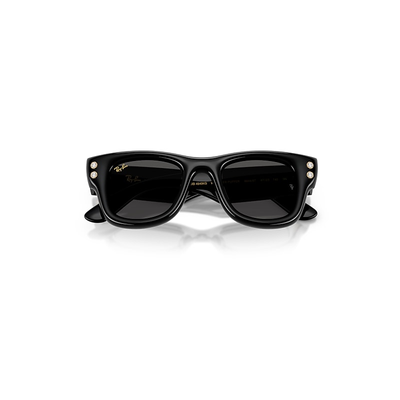 Ray Ban Wayfarer Puffer Diamond Edition Sunglasses Black & Diamonds Frame Black Lenses 47-23