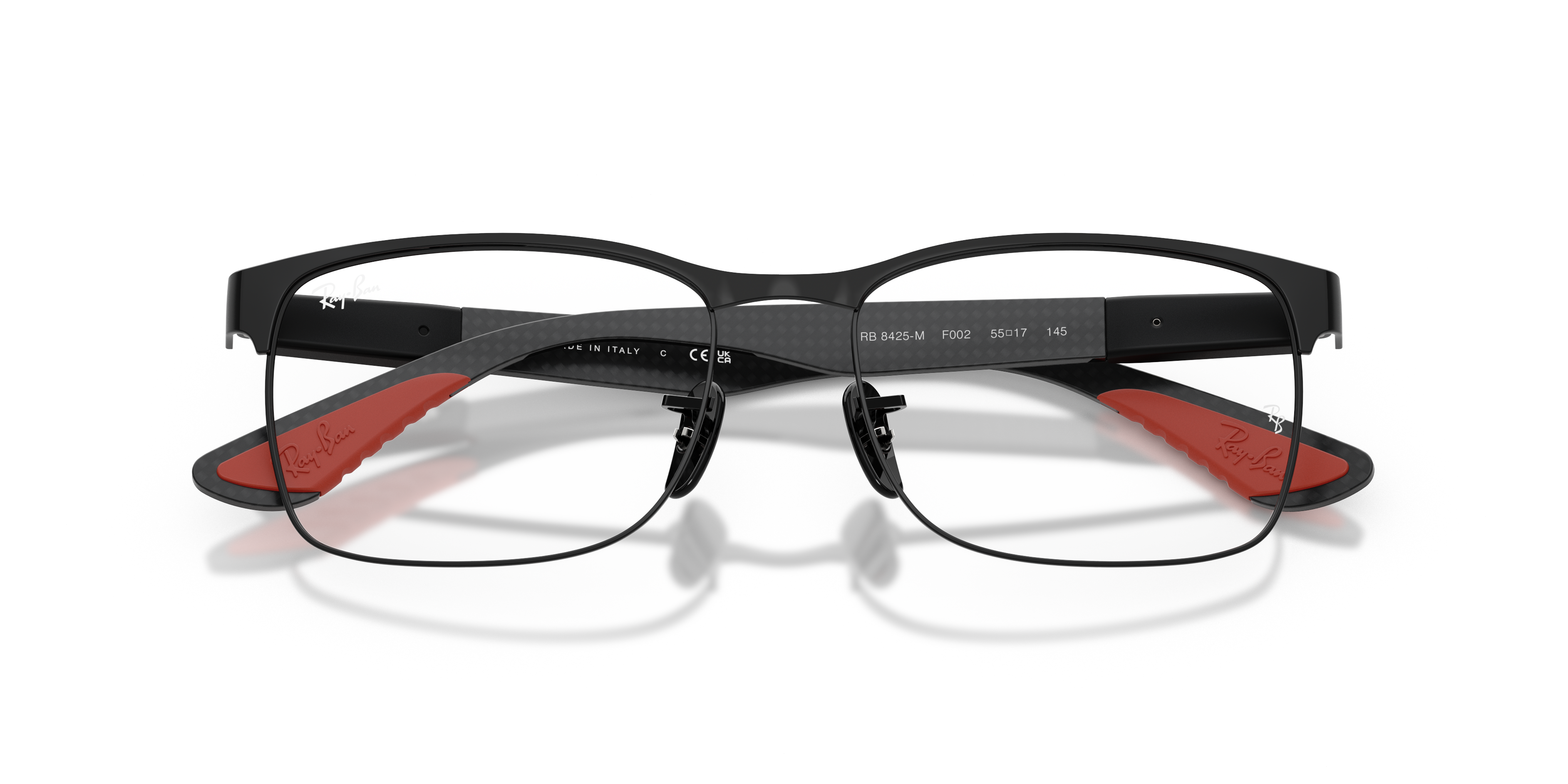 Ray-Ban Rb8425m Optics Scuderia Ferrari Collection Eyeglasses Matte Black Frame Clear Lenses Polarized 53-17 317$