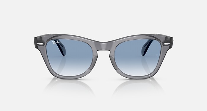 Ray-Ban Sunglasses Unisex Rb0707s - Transparent Grey Frame Blue Lenses 53-21
