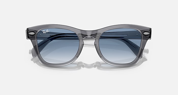 Ray-Ban Sunglasses Unisex Rb0707s - Transparent Grey Frame Blue Lenses 53-21
