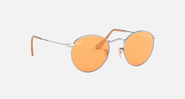 ★ ray2★ ROUND FLASH LENSES GRADIENT Sunglasses in Black and Orange