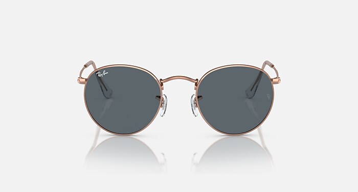 Ray-Ban Sunglasses Unisex Round Metal Rose Gold - Rose Gold Frame Blue Lenses 50-21