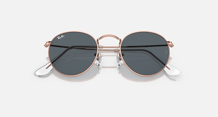 ROUND METAL ROSE GOLD Sunglasses in Rose Gold and Blue RB3447