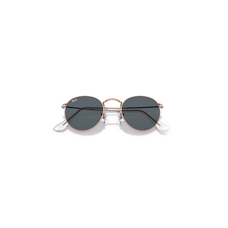 ROUND METAL ROSE GOLD Sunglasses in Rose Gold and Blue  display picture 1