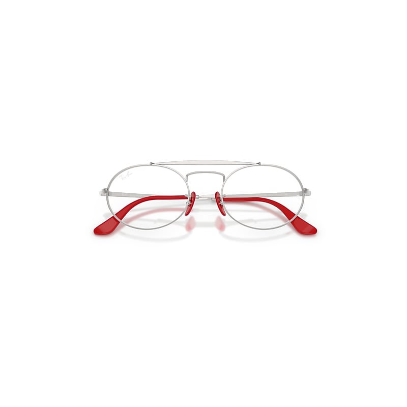 Ray Ban Rb3775vm Optics Scuderia Ferrari Collection Eyeglasses Silver Frame Clear Lenses Polarized 51-20 In Silver