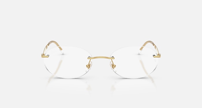 Ray-Ban Eyeglasses Unisex Rb3767v Optics Prescription - Arista Gold Frame Clear Lenses 52-18 Polarized