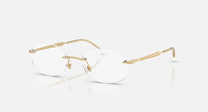 Ray-Ban Eyeglasses Unisex Rb3767v Optics Prescription - Arista Gold Frame Clear Lenses 52-18 Polarized