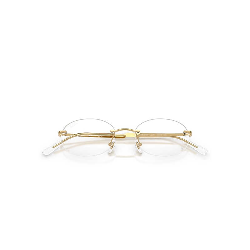 Ray Ban Rb3767v Optics Eyeglasses Arista Gold Frame Clear Lenses Polarized 52-18 In Gold