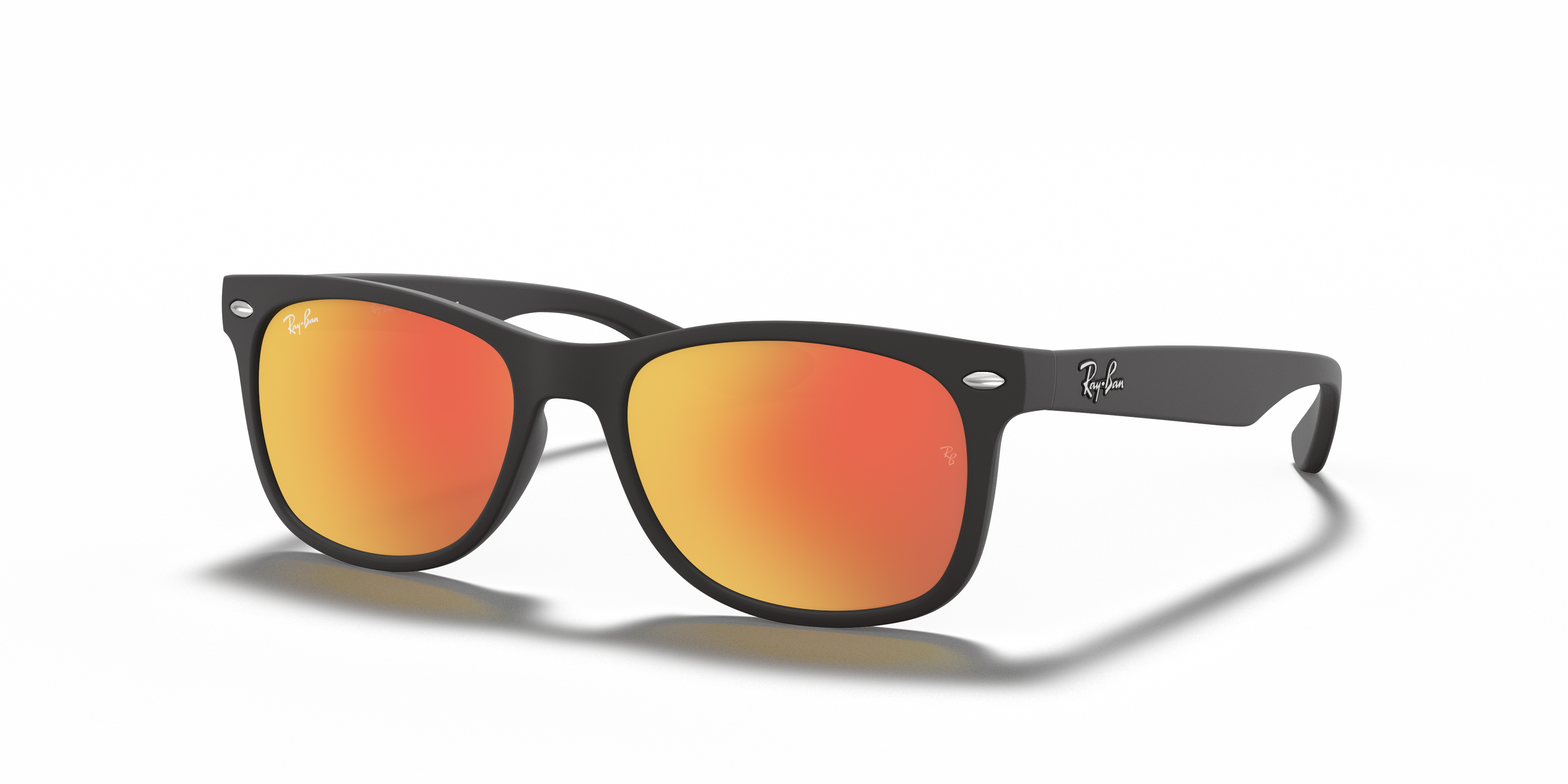 NEW WAYFARER KIDS Matte Black Frame Brown/Orange Lenses 47-15