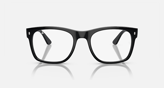 Ray-Ban Eyeglasses Unisex Rb7228 Optics - Black Frame Clear Lenses 55-21 Polarized