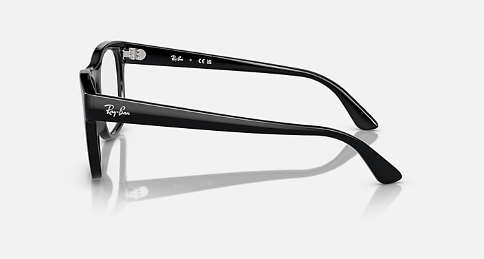 Ray-Ban Eyeglasses Unisex Rb7228 Optics - Black Frame Clear Lenses 55-21 Polarized