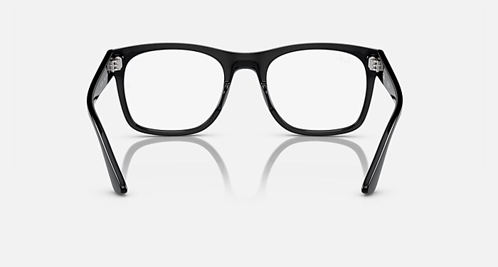 Ray-Ban Eyeglasses Unisex Rb7228 Optics - Black Frame Clear Lenses 55-21 Polarized