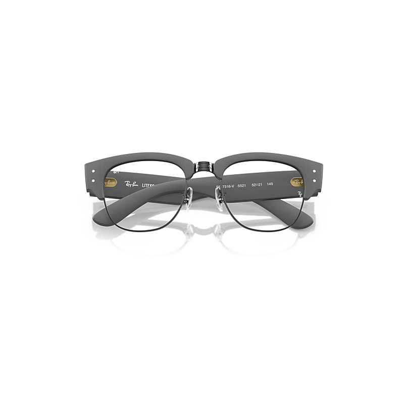 Ray Ban Mega Clubmaster Optics Liteforce Eyeglasses Sand Grey Frame Clear Lenses Polarized 52-21 In Sand Grey