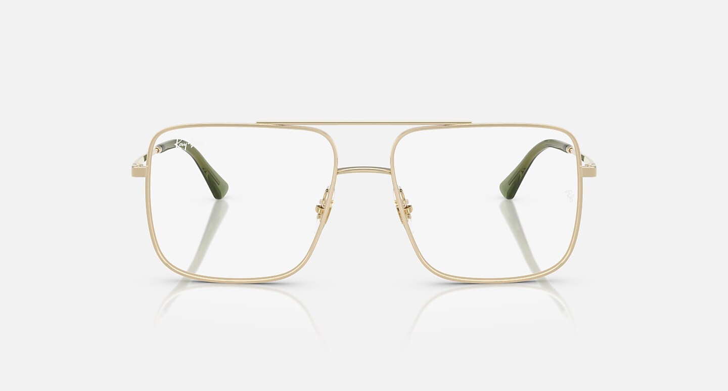 Ray-Ban Eyeglasses Unisex Ari Optics Prescription - Pale Gold Frame Clear Lenses 54-16 Polarized