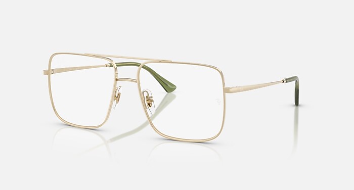 Ray-Ban Eyeglasses Unisex Ari Optics Prescription - Pale Gold Frame Clear Lenses 54-16 Polarized