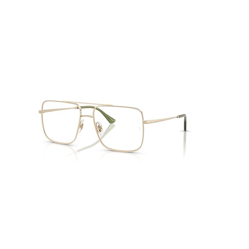 Ray Ban Eyeglasses Unisex Ari Optics - Pale Gold Frame Clear Lenses Polarized 56-16 In Hellgold