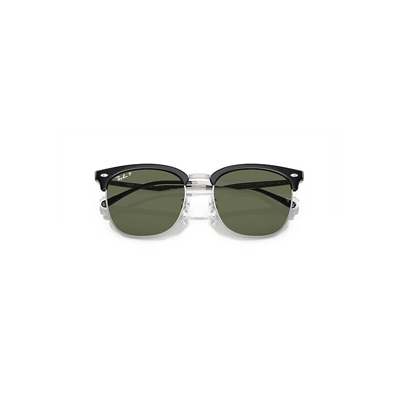 Ray Ban Rb4418d Sunglasses Silver Frame Green Lenses Polarized 56-19 In Silver